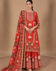 Orange Printed Sharara Set