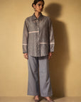Grey Block-Printed Co-ord Set