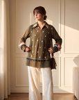 Hamza olive shirtdress