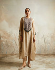 Gold Embroidered Yoke Kaftan Set