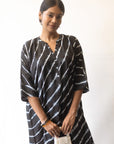 Black Lehriya Kurta Set