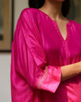 Fuchsia Silk Kurta Set