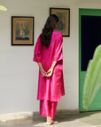 Fuchsia Silk Kurta Set