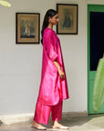 Fuchsia Silk Kurta Set