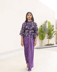 Camellia draped gown with shirt