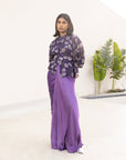 Camellia draped gown with shirt