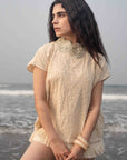 Offwhite Embroidery Rosetta top