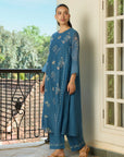Indigo Floral Kurta Set