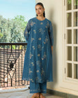 Indigo Floral Kurta Set