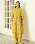 Marigold Kurta Set With Floral Vine Embroidery