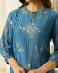 Indigo Thread Embroidered Tunic