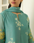 Aqua Applique Kurta Set