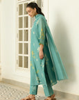 Aqua Applique Kurta Set