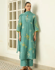 Aqua Applique Kurta Set
