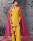 Mehrang Yellow Short Buti Kurta Set
