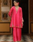Ahista Pink Pheran Short Kurta Set