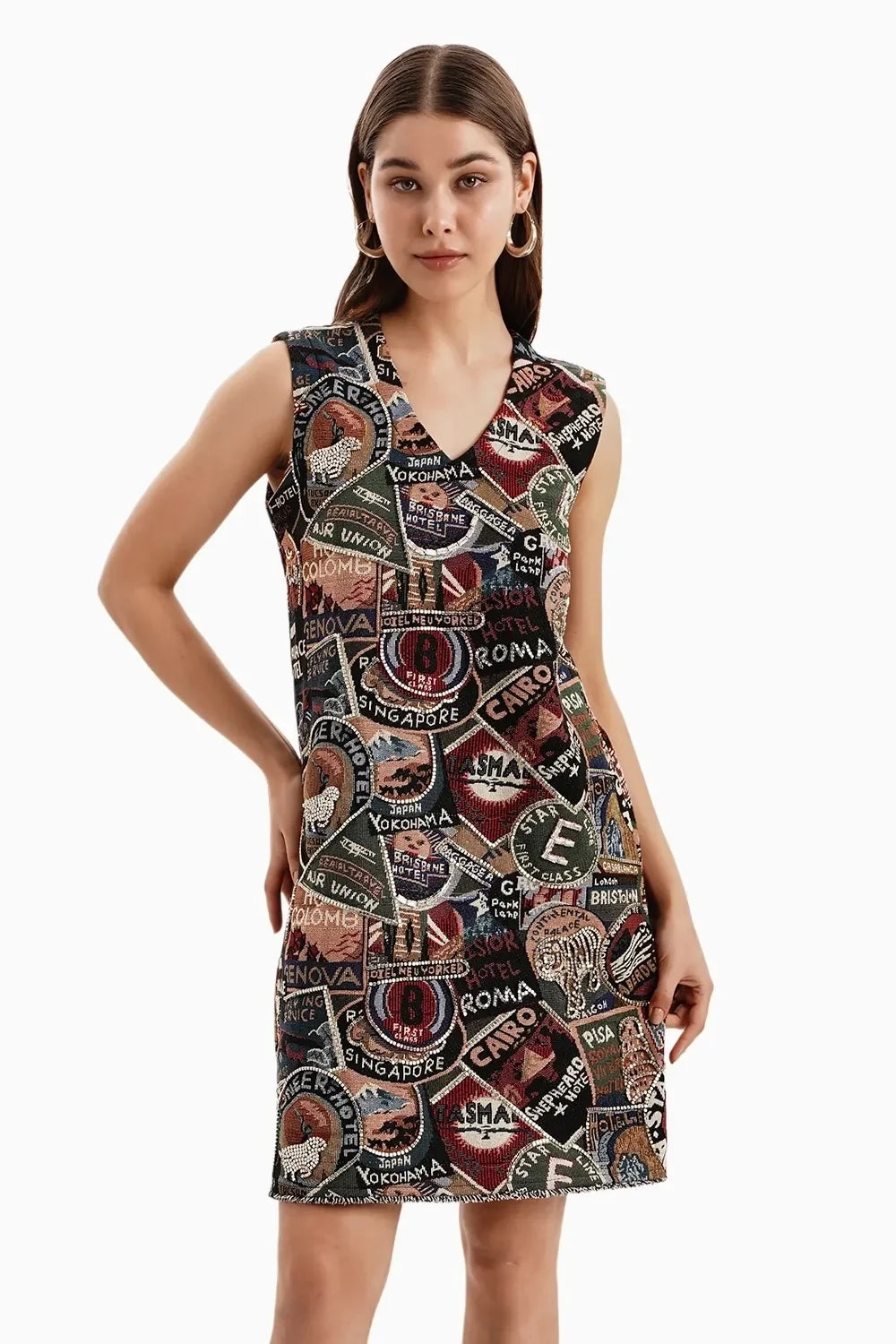Stamp Jacquard Dress