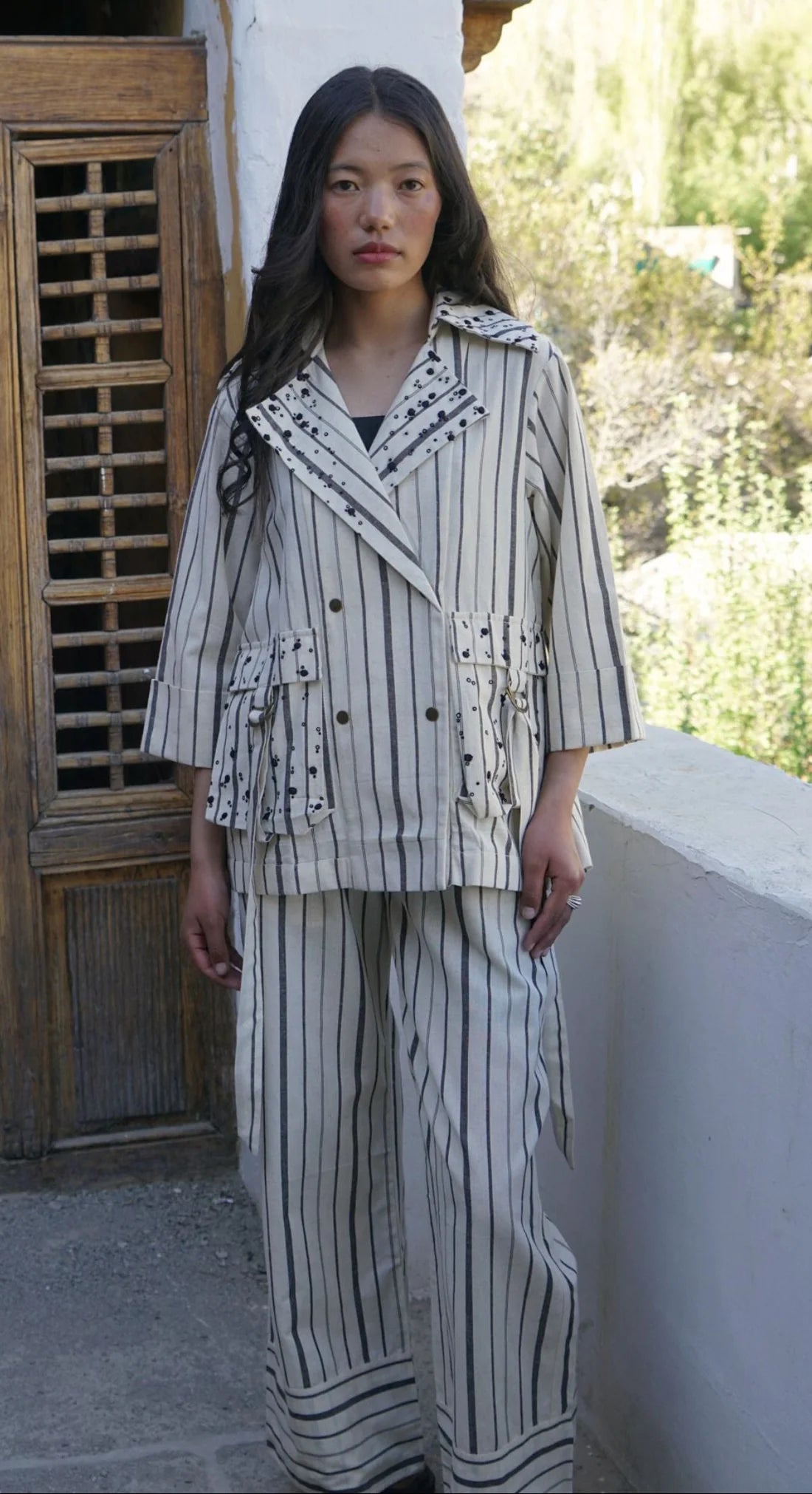 Hemis Double-Breasted Jacket – Stripes