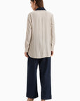 Dark Denim Herringbone Pants