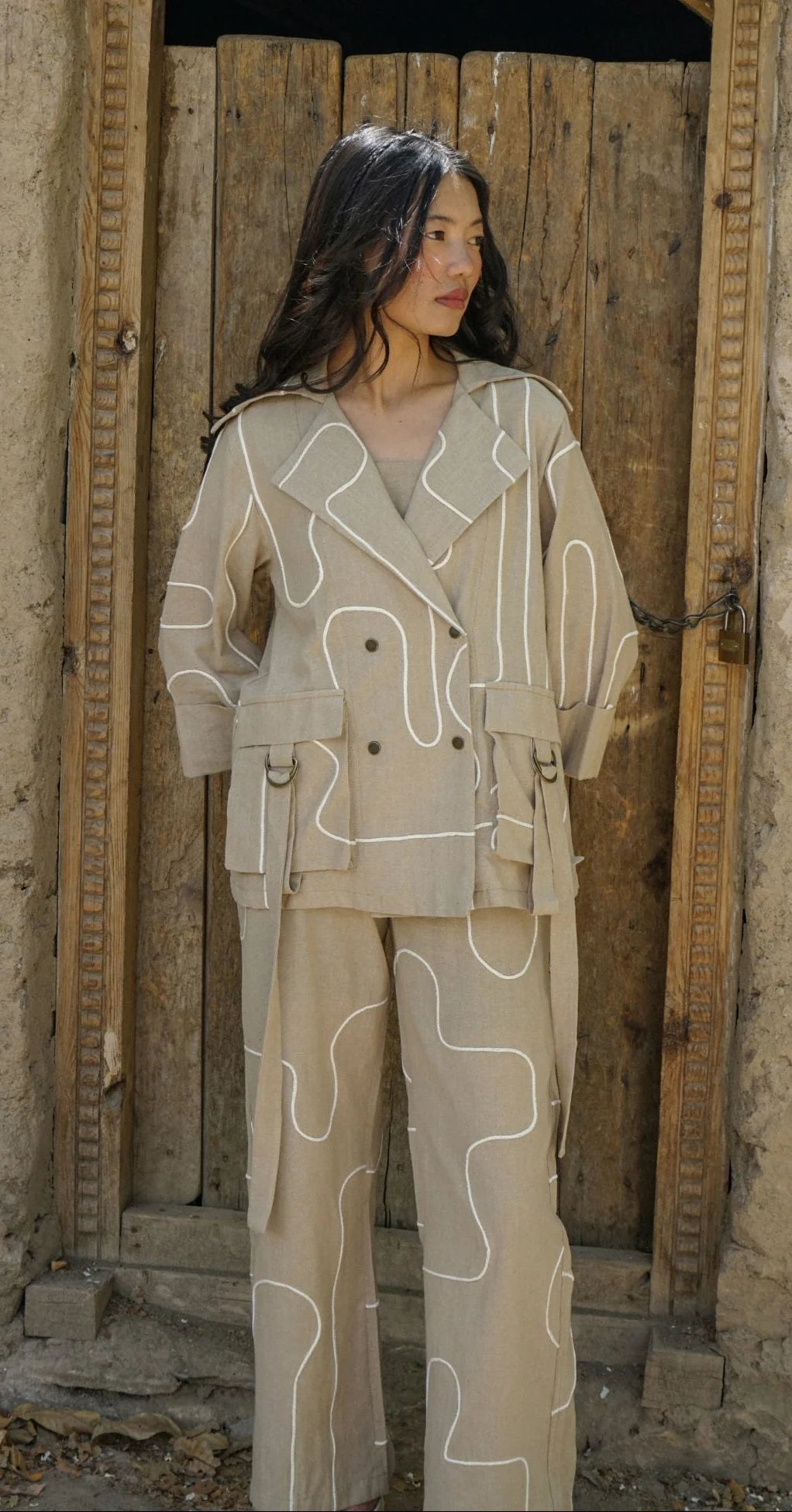 Hemis Double-Breasted Jacket – Sand