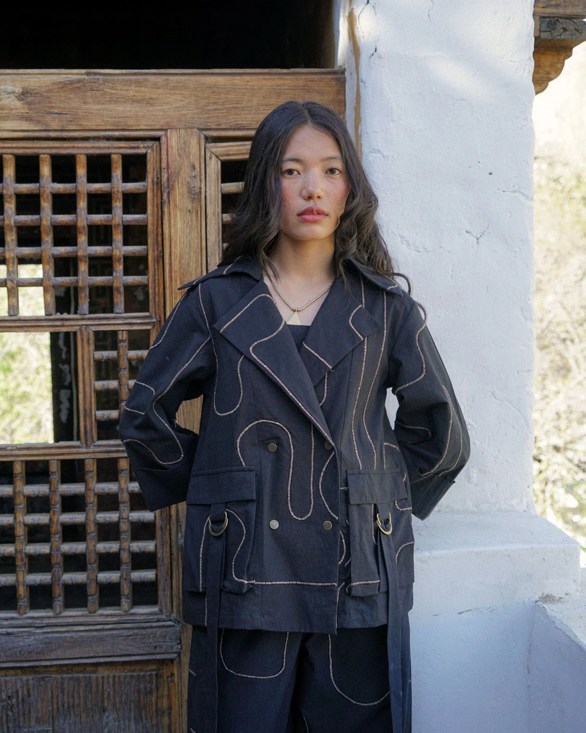 Hemis Double-Breasted Jacket – Noir
