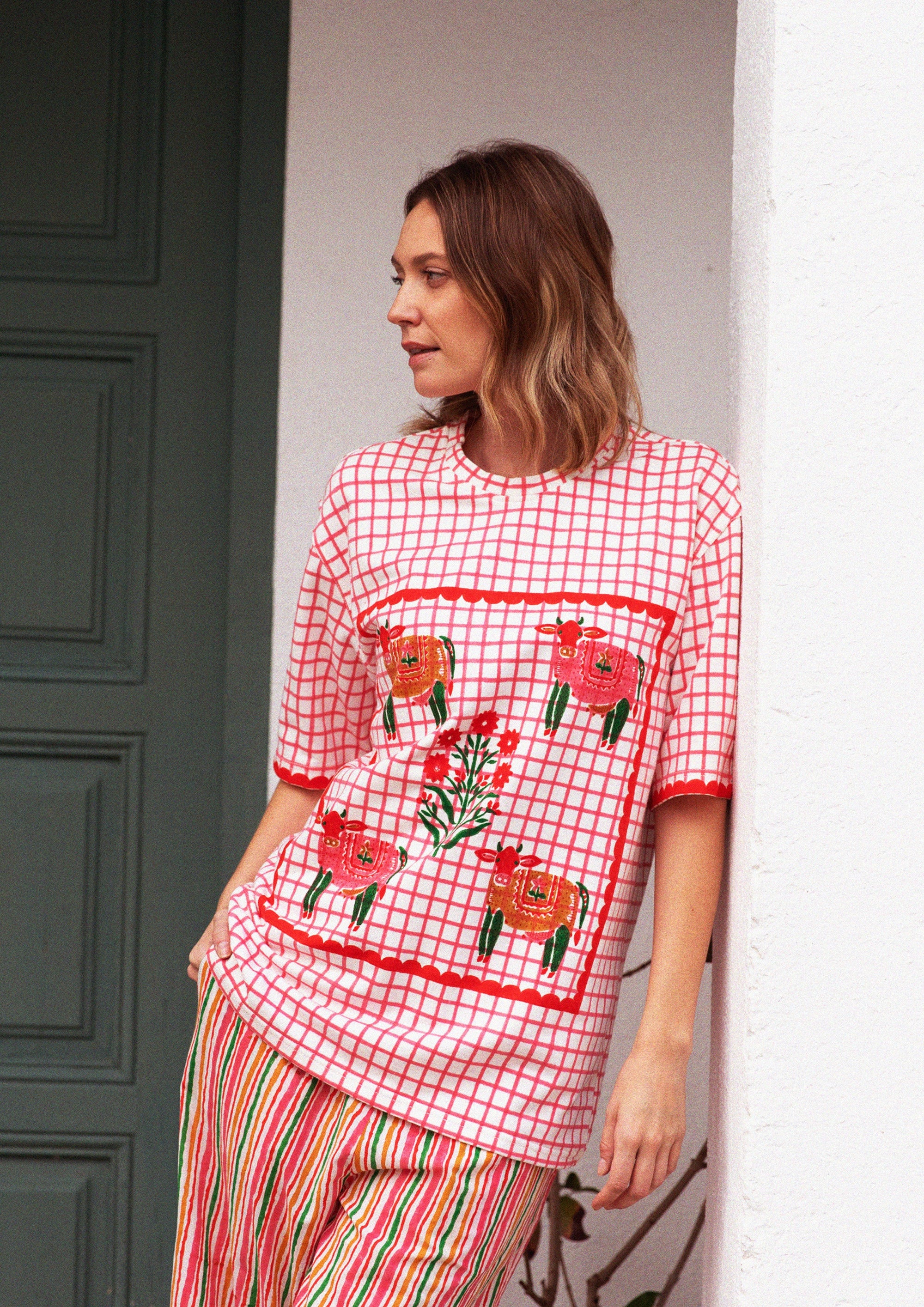 Cow Checked T-Shirt