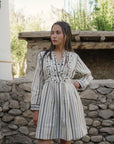 Hawai Embroidered Dress In Stripe