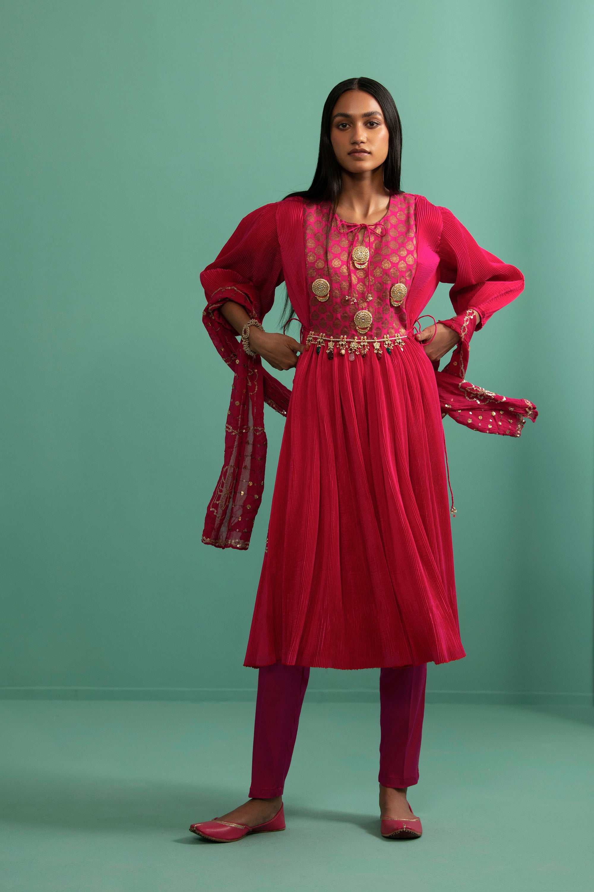 Trishika Fushia (Kurta Set)