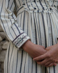 Hawai Embroidered Dress In Stripe