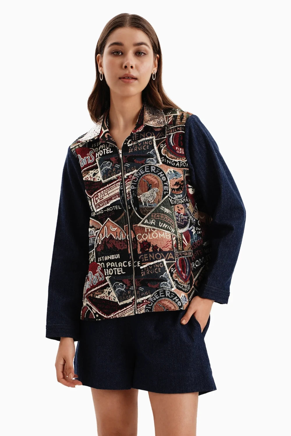 Dark Denim Herringbonestamp Jacket