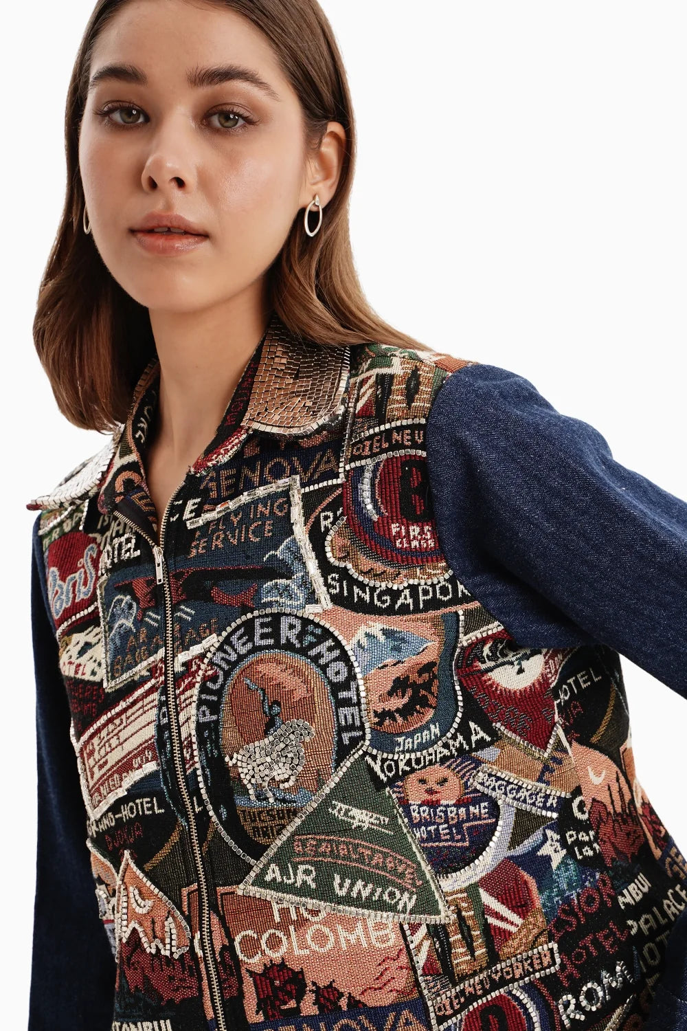 Dark Denim Herringbonestamp Jacket