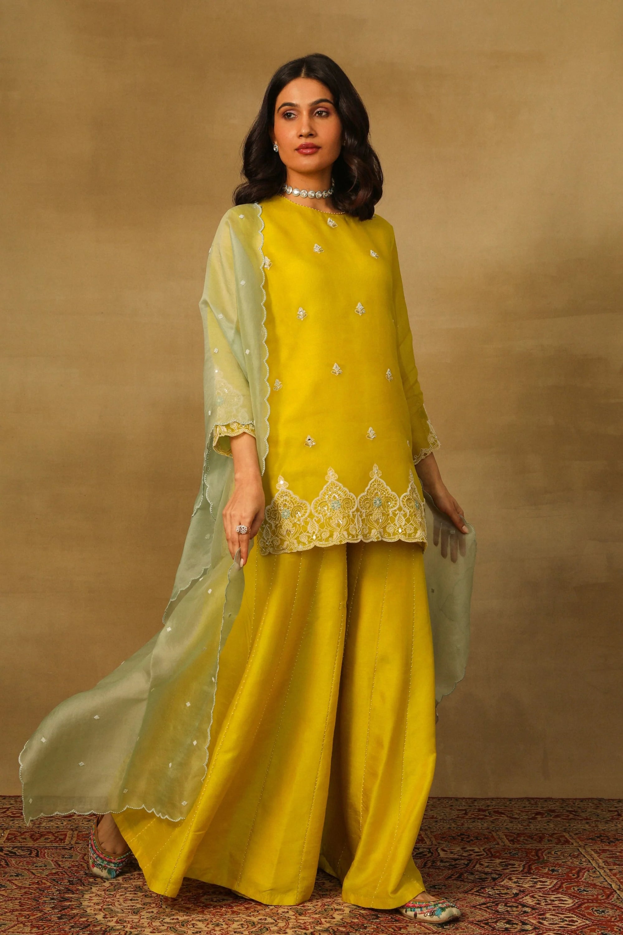 Yellow Sharara Set