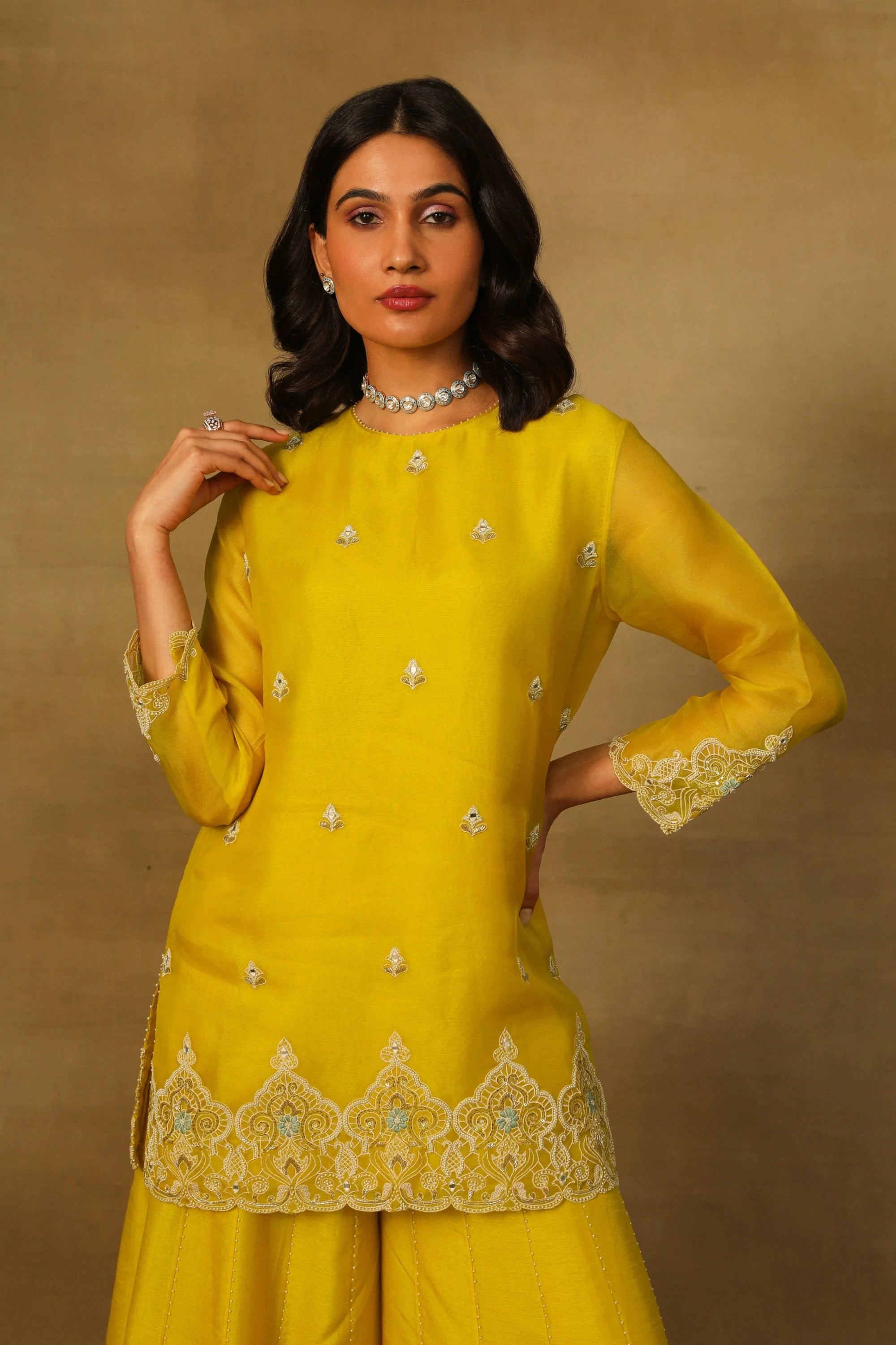 Yellow Sharara Set