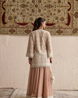 Beige Lucknowi Short Kurti With Sharara