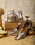 Silver Peacock Jutti and Potli combo