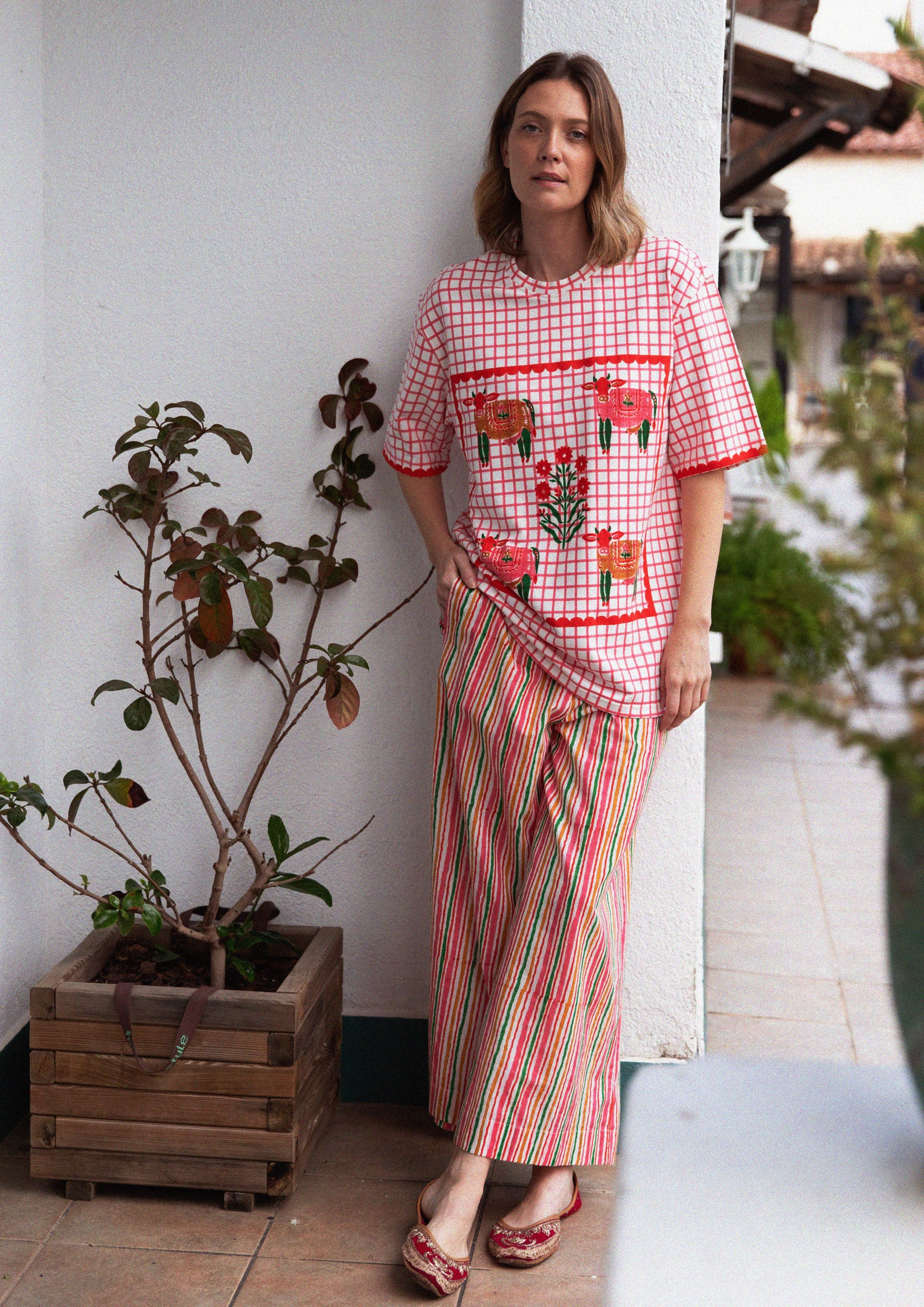 Cow Checked T-Shirt