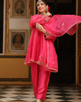 Ahista Pink Pheran Short Kurta Set