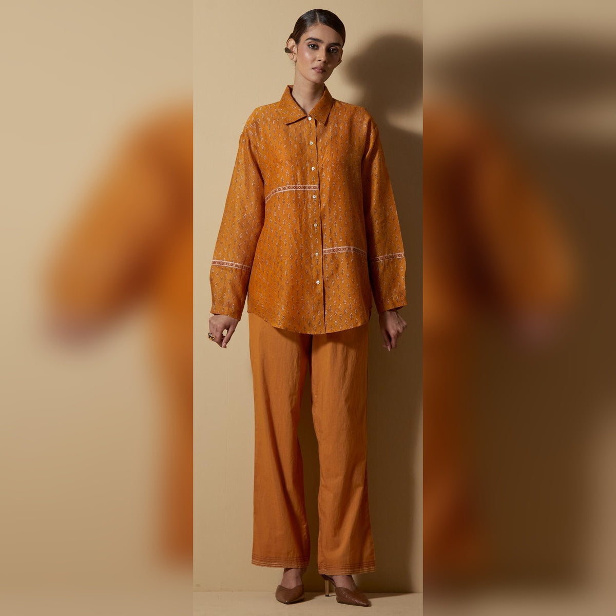 Mustard Block-Printed Co-ord Set