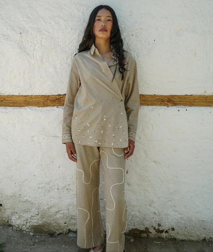 Lama Corded Flare Trousers – Sand