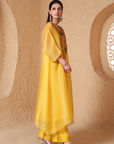 Mehrang Yellow Kaftan Kurta Set