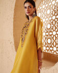 Mehrang Yellow Kaftan Kurta Set