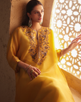 Mehrang Yellow Kaftan Kurta Set