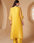 Mehrang Yellow Kaftan Kurta Set