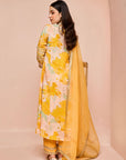 BAHARA YELLOW HANDCRAFTED A-LINE KURTA SET