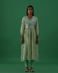 Gopika Green Mirror Work Chanderi Tissue Silk Anarkali Kurta