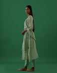 Gopika Green Mirror Work Chanderi Tissue Silk Anarkali Kurta