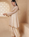 Mehrang Ivory Short Pheran Kurta Set