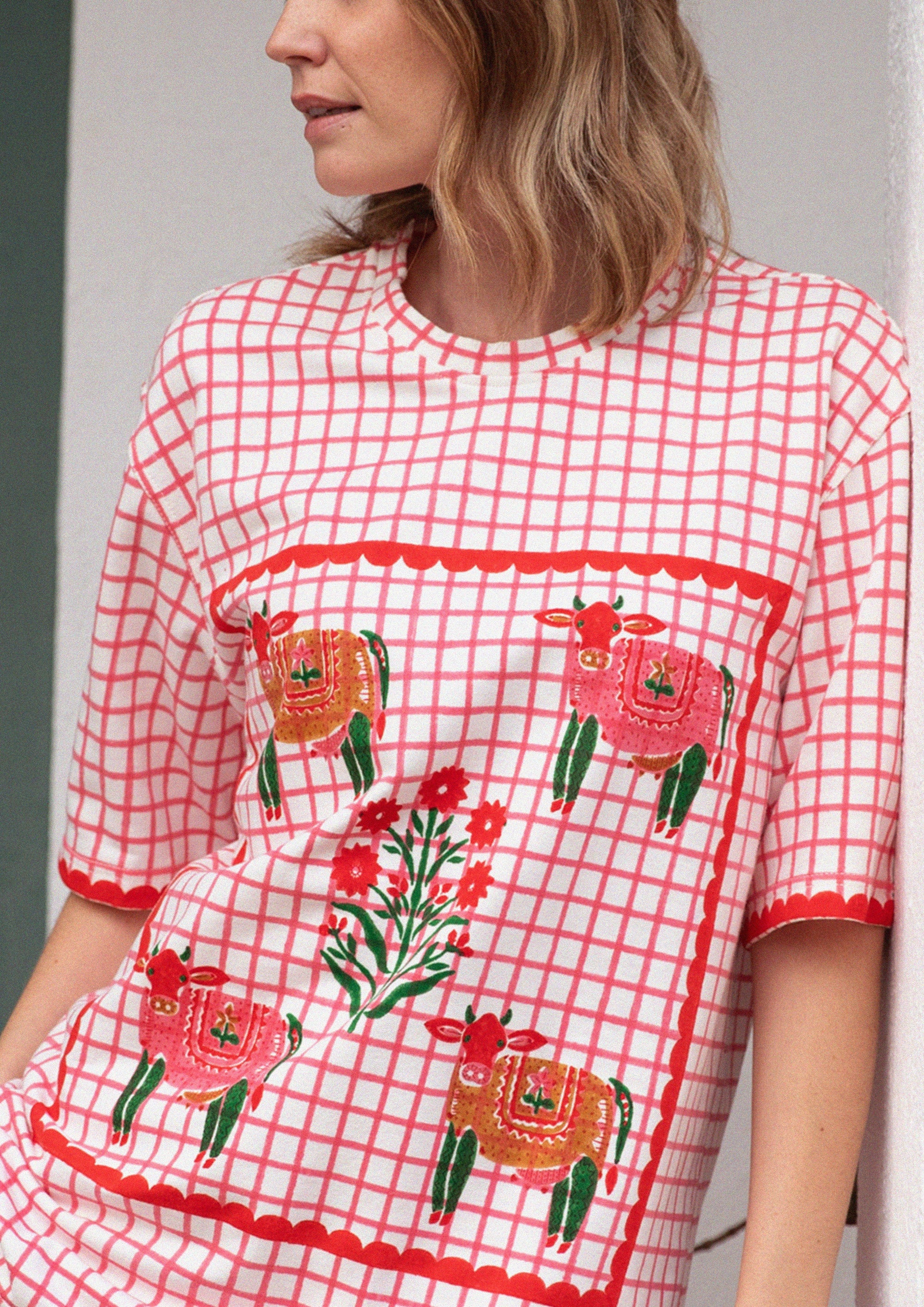 Cow Checked T-Shirt