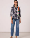 Sofie Shirt - B/W Abstract Floral