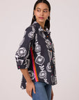 Sofie Shirt - B/W Abstract Floral